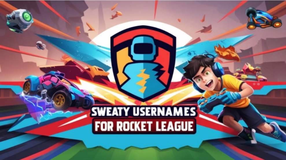 550+ Sweaty Usernames That Instantly Make You Look Like a Pro Gamer 4 Rocket League player executing an aerial goal with a competitive username displayed, representing sweaty and tryhard gamer tags used in high-level Rocket League matches.
